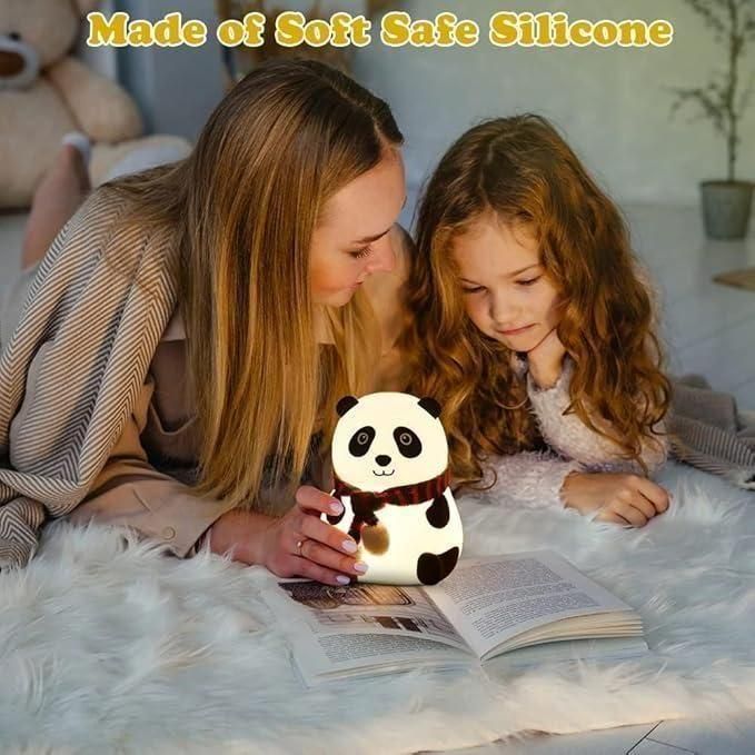 Adorable Panda Night Light for Kids – Soft Silicone LED Bedside Lamp