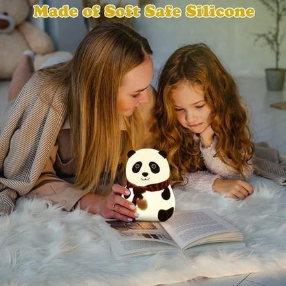 Adorable Panda Night Light for Kids – Soft Silicone LED Bedside Lamp