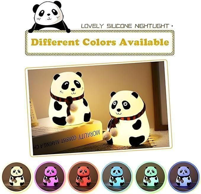 Adorable Panda Night Light for Kids – Soft Silicone LED Bedside Lamp